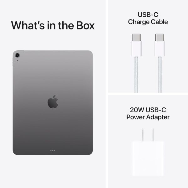 Apple iPad Air 13-inch with M3 chip Built for Apple Intelligence, Liquid Retina Display, 256GB, 12MP Front/Back Camera, Wi-Fi 6E, Touch ID, All-Day Battery Life — Space Gray