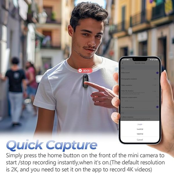 Big Summer Sale Limited Time Offer AED 99د.إ:LENND 4k Action Camera,Mini Vlogging Camera,Small Body Camera with IPX7 Waterproof,Underwater Camcorder,Hands-Free POV Recording,...