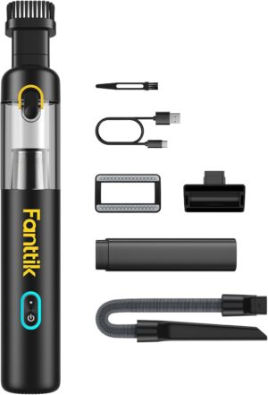 Limited-Time Sale for Summer Surprises AED 99د.إ：Fanttik Slim V8 Mate Cordless Car Vacuum Suction Power 12000Pa, Portable Mini Vacuum with Flexible Hose and Pet Brush, Type-C...