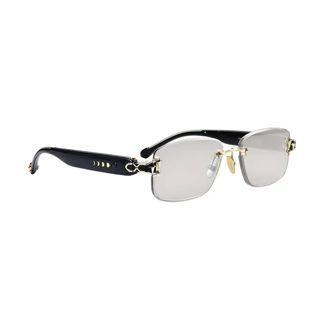 Limited-Time Sale for Summer Surprises AED 99د.إ:Head-turning rimless sunglasses with Prismatic™ Color-changing Lenses