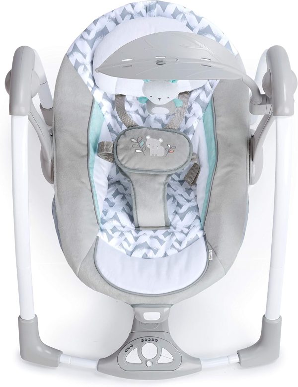Limited-Time Sale for Summer Surprises AED 99د.إ:Ingenuity 12189-3 Convertme Swing-2-Seat - Raylan, Pack Of 1 - Blue and Grey - Safety Belt & Removable Baby Toys Swing for Baby