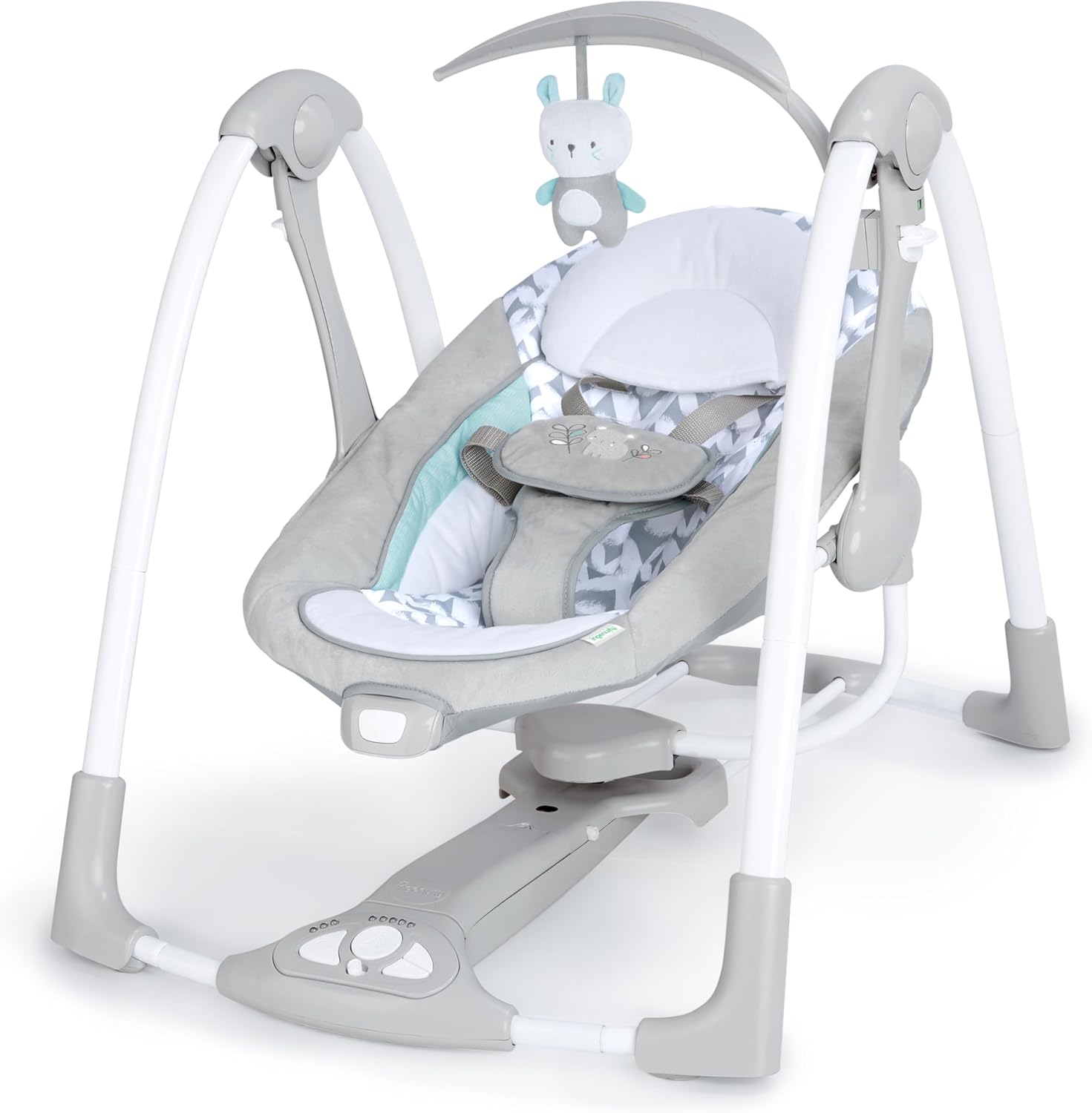 Limited-Time Sale for Summer Surprises AED 99د.إ:Ingenuity 12189-3 Convertme Swing-2-Seat - Raylan, Pack Of 1 - Blue and Grey - Safety Belt & Removable Baby Toys Swing for Baby