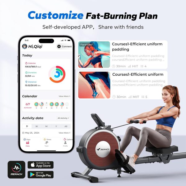 Limited-Time Sale for Summer Surprises AED 99د.إ:MERACH Rowing Machines for Home, Magnetic Rowing Machine with 16 Levels, Rower Machine of Quiet Resistance, Dual Slide Rail with...