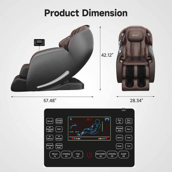 Limited-Time Sale for Summer Surprises AED 99د.إ :Real Relax Massage Chair Favor-06, Full Body Zero Gravity SL-Track Shiatsu Massage Recliner Chair with APP Control, Brown