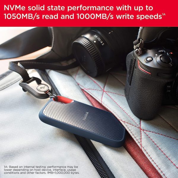 Limited-Time Sale for Summer Surprises AED 99د.إ:SanDisk 4TB Extreme Portable SSD Up to 1050MB/s USB C, USB 3.2 Gen 2 External Solid State Drive SDSSDE61 4T00 G25, Blue, SanDisk...