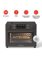 Air Fryer + Toaster Oven – 30L Stainless Steel Oven with Rotisserie, Steam-Infused Cooking, 12 Smart Programs, Dual Fan Speeds, 6 Heating Elements, Crystal-Clear Window, 2-Year Warranty 30 L 1700 W NC-AFTO330K Black