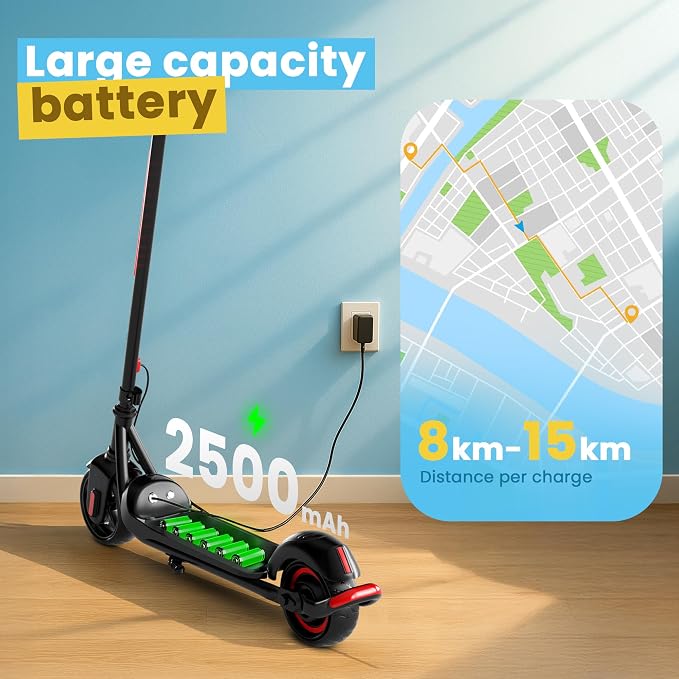GRAFLO Electric Scooter for Kids, 150W Motor, 16KM/H Max Speed, 7-15KM Range, LED Lights, Rechargeable Battery, Ride On Toy for Boys & Girls, Ages 8-14 - Image 4