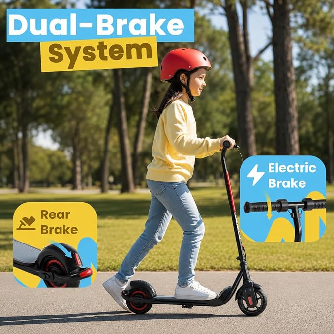 GRAFLO Electric Scooter for Kids, 150W Motor, 16KM/H Max Speed, 7-15KM Range, LED Lights, Rechargeable Battery, Ride On Toy for Boys & Girls, Ages 8-14 - Image 6