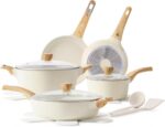 SENSARTE Ceramic Cookware Sets, Pots and Pans Set Non stick, 14 Piece Induction Cookware, Non toxic Healthy Non Stick Kitchen Cooking Set, with Frying Pans Set, PFAS PTFE PFOA PFOS Free